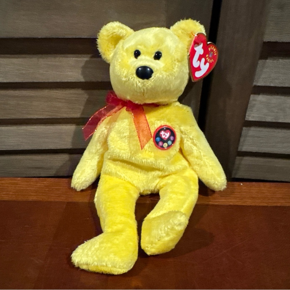 Vintage 2000 Retired - Ty Tradee Trade Yellow Bear - with Tag - Beanie Baby